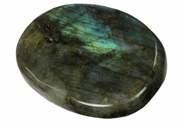 Flashy, Polished Labradorite Palm Stone - Madagascar #142819